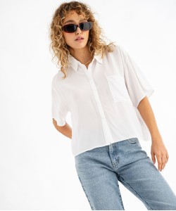 Chemise manches courtes ample et fluide femme[MISSING]